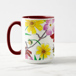 Förtrollad Äng Vildblomma Akvarell Kaffe Mugg