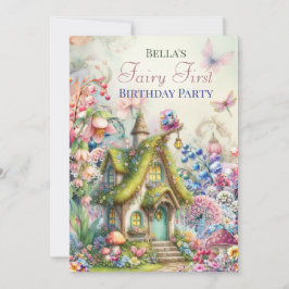 Förtrollad Blomfair Skog Fest Inbjudan