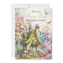 Förtrollad Blomma Älva Skog Fest Inbjudan