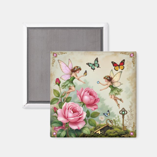 Förtrollad Blommig Äng Trädgård Magnet (Front/Back)