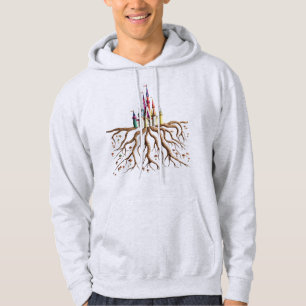 Förtrollad bok sida slott överdel hoodie