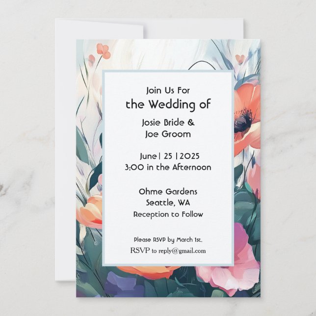 Förtrollad bröllopsinbjudan för trädgård inbjudningar (Framsida)