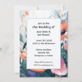 Förtrollad bröllopsinbjudan för trädgård inbjudningar