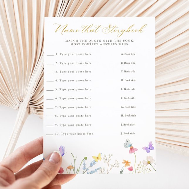 Förtrollad Butterflies Blommigt Namn som Storybook Inbjudningar (Skapare uppladdad)