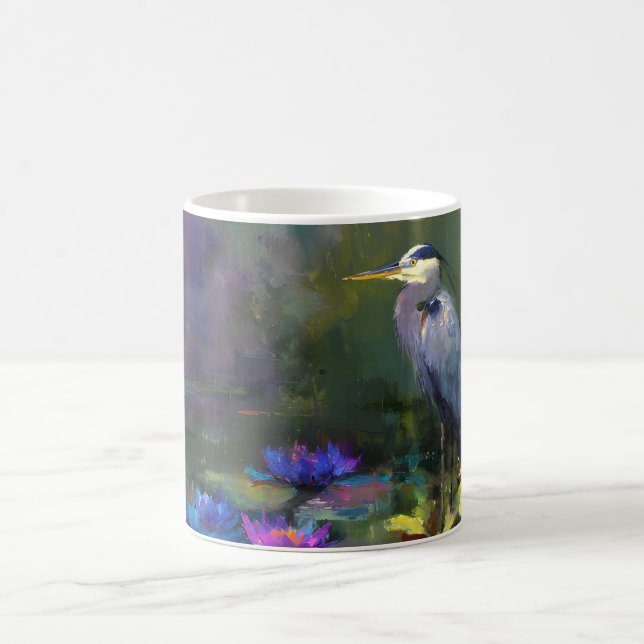 Förtrollad dammvattenlilja natur akvarell kaffemugg (Center)