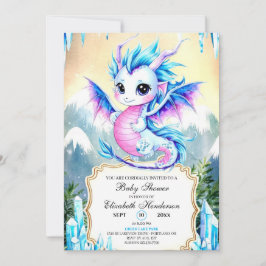 Förtrollad Enkel Drak-Baby Shower Inbjudningar