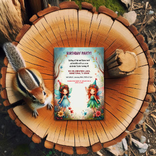 Förtrollad Fairy Forest Födelsedagsfest inbjudan
