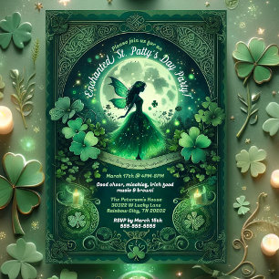 Förtrollad Fairy Irish St. Patrick's Day Party Inbjudningar