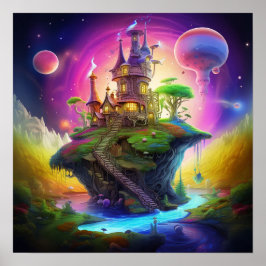Förtrollad Fantastisk Färgrik Magisk Whimsisk Land Poster