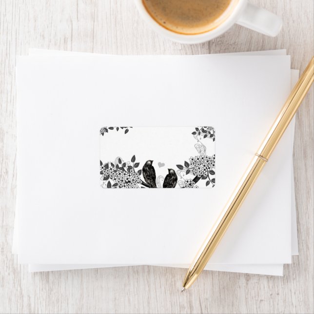 Förtrollad Forest Love Bird Bröllop Adressetikett (Insitu)