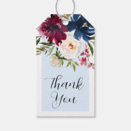 Förtrollad Garden Light Blue Burgundy Navy Presentetikett