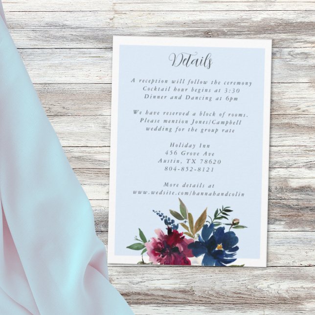 Förtrollad Garden Light Blue Burgundy Navy Tilläggskort (Skapare uppladdad)