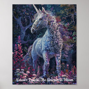 Förtrollad Garden Unicorn Puzzle Poster