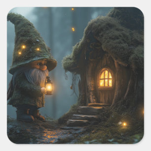 Förtrollad getstuga i Moonlight: Fantasy Fyrkantigt Klistermärke