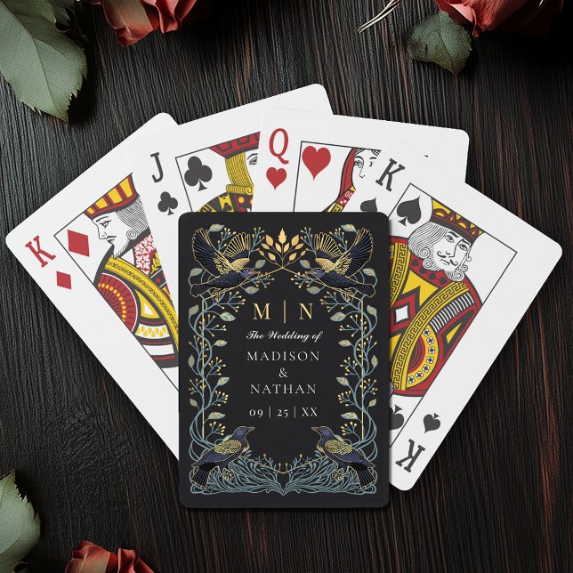 Förtrollad Gothic Raven Wedding Favor Casinokort (Skapare uppladdad)