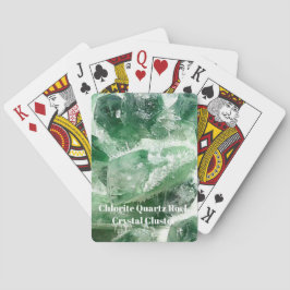 Förtrollad grön klorit kvartskristall specimen casinokort
