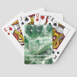 Förtrollad grön klorit kvartskristall specimen casinokort