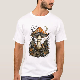 Förtrollad Halloween-svamp Vintage Gotisk Skog T Shirt