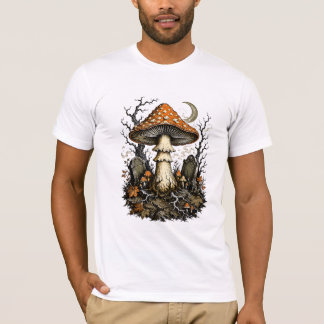 Förtrollad Halloween Svamp Vintage Gotisk Skog T Shirt