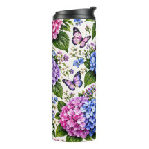 Förtrollad Hortensia Fjäril Blommönster