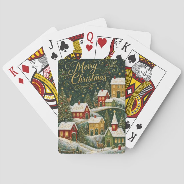 Förtrollad julby casinokort (Baksidan)