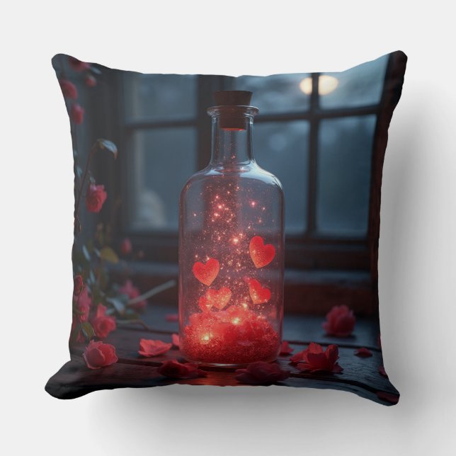 Förtrollad Kärlek Flaska Kudde (Framsida)