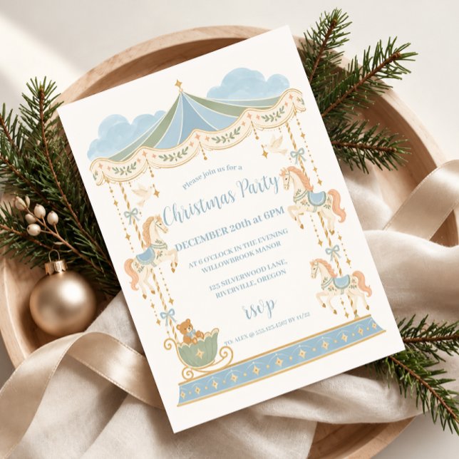 Förtrollad Karusell Julfest Inbjudningar (Skapare uppladdad)