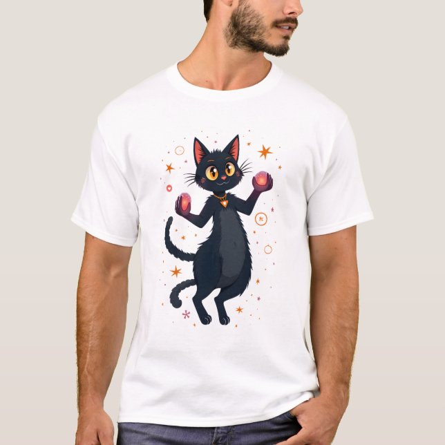 Förtrollad katt t shirt (Framsida)