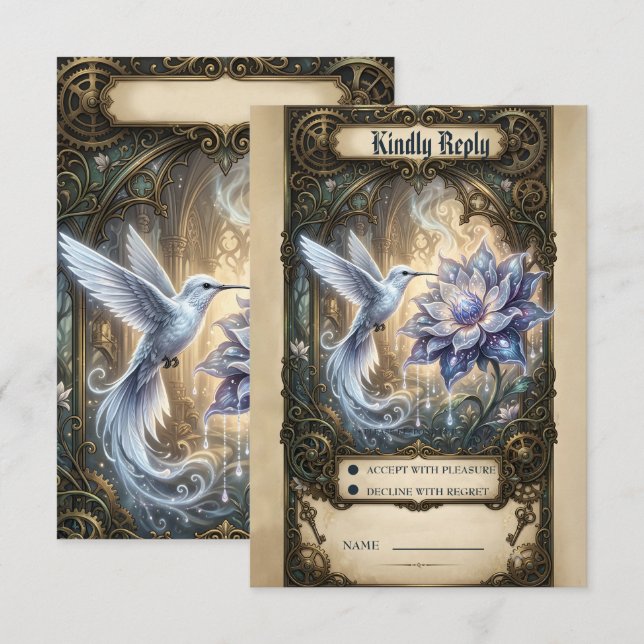 Förtrollad Kolibri & Månblomma OSA Kort (Fram/baksida)