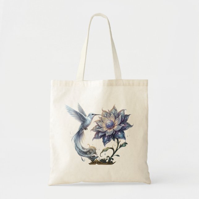 Förtrollad Kolibri & Månblomma.  Tygkasse (Framsidan)