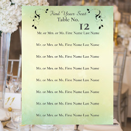 Förtrollad Kväll Deco Blad Bröllop Placeringskarta
