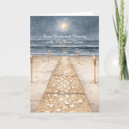 Förtrollad Kväll Strand Hav kärlek Kort