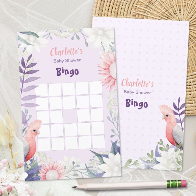 Förtrollad lavender Whimsical Baby Shower Bingo (Enchanted Lavender Whimsical Baby Shower Bingo ©Susanne Sachers - Sunny Mind 🌞)