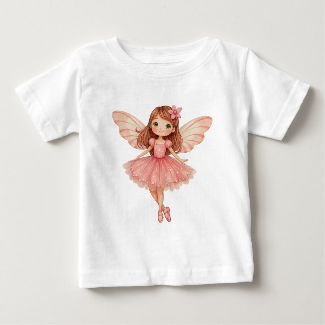 Förtrollad lille Rosa Fairy T Shirt (Framsida)
