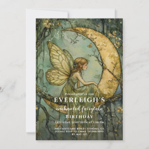 Förtrollad Måne-födelsedag för Fairy Crescent Inbjudningar