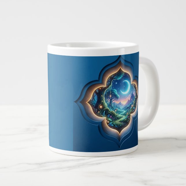 Förtrollad månskogsportalpresent jumbo mugg (Framsida höger)