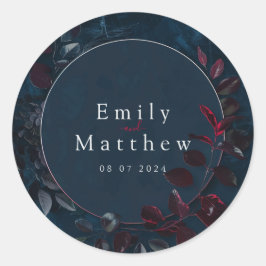 Förtrollad midnight Garden Wedding Runt Klistermärke