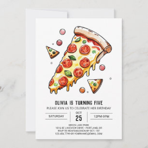 Förtrollad Mushroom Pizza Birthday Inbjudningar