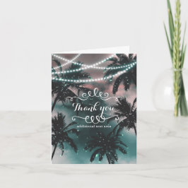 Förtrollad nattlig himmel Kvällsstrandsljus Bröllo Tack Kort