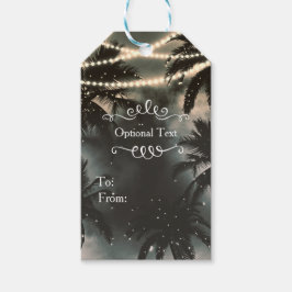 Förtrollad nattlig himmel Palmer & Strängljus Presentetikett