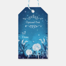 Förtrollad nattlig himmel Stjärnor & Blå blad Bröl Presentetikett