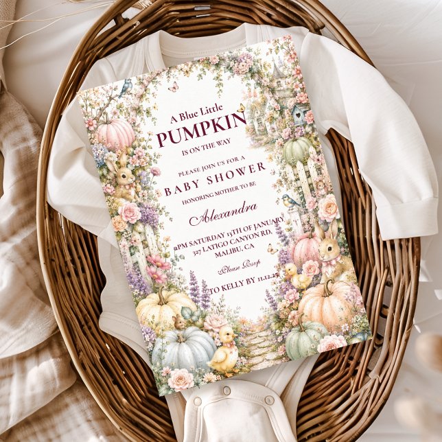 Förtrollad Pastellpumpa Baby Shower Inbjudningar (Skapare uppladdad)