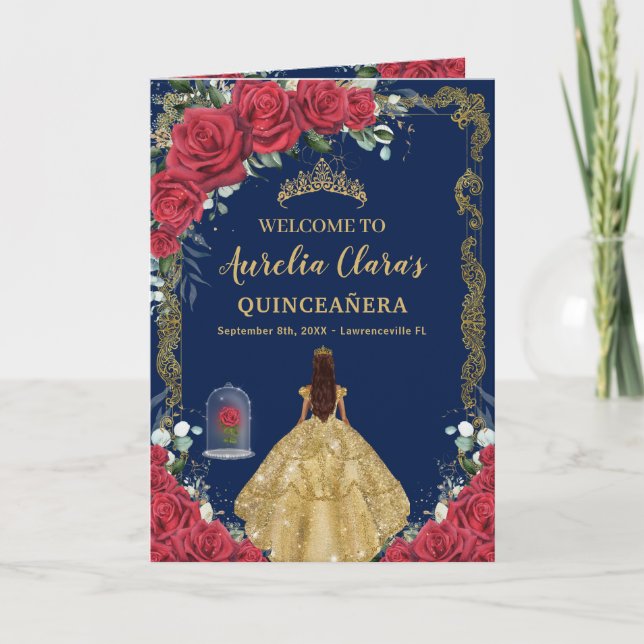 Förtrollad Ro Blommigt Quinceañera-order av händel Program (Framsida)
