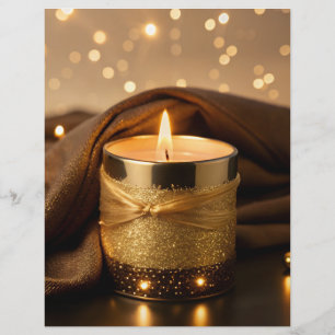 Förtrollad Ro-Guld Glitter Candle Brevhuvud