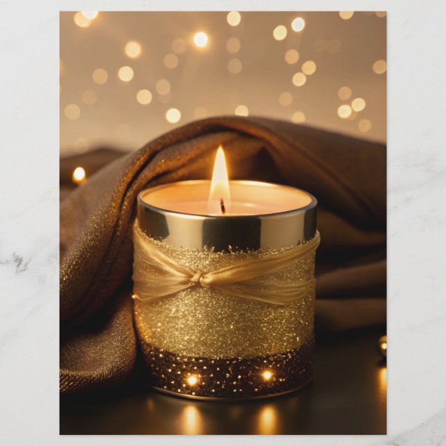 Förtrollad Ro-Guld Glitter Candle Brevhuvud (Framsida)