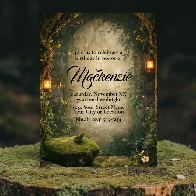 Förtrollad saga Sumpgroda & lyktor Inbjudningar (Skapare uppladdad)