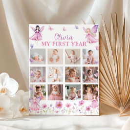Förtrollad Sagoblomma Första Års Foto Milstolpe Poster