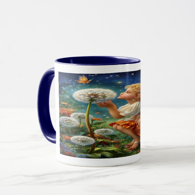 Förtrollad Sagoblommande Maskros Kaffe Mugg (Framsida vänster)