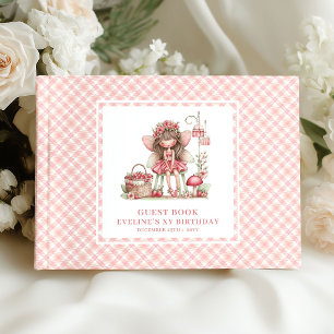 Förtrollad Sagoflicka Födelsedag Pastell Rosa Gäst Gästböcker