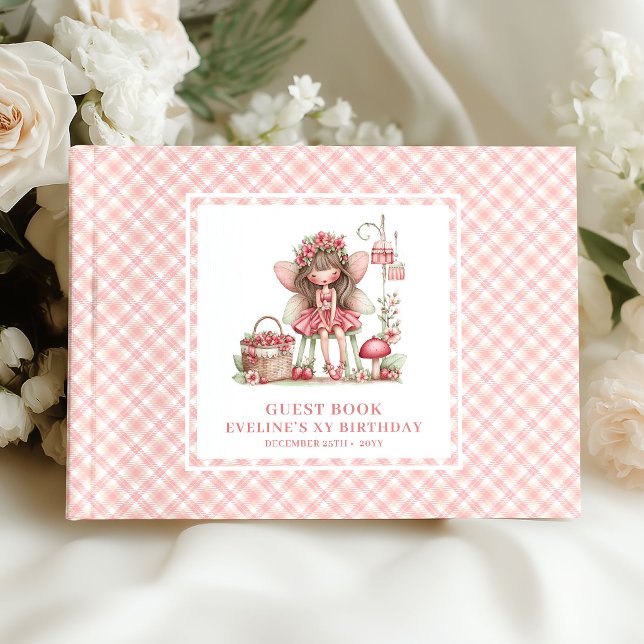 Förtrollad Sagoflicka Födelsedag Pastell Rosa Gäst Gästböcker (Enchanted Fairy Girl Birthday Pastel Pink Guestbook)
